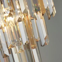 Searchlight Deckenleuchte Kristall Ø 45 cm Rauchglas Art Déco* Glaslampen|Kristalllampen