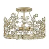 Elstead Deckenleuchte Kristall Metall in Blattsilber THYMI* Deckenleuchten|Flurlampen