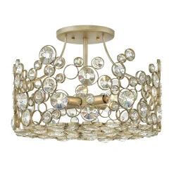 Elstead Deckenleuchte Kristall Metall in Blattsilber THYMI* Deckenleuchten|Flurlampen