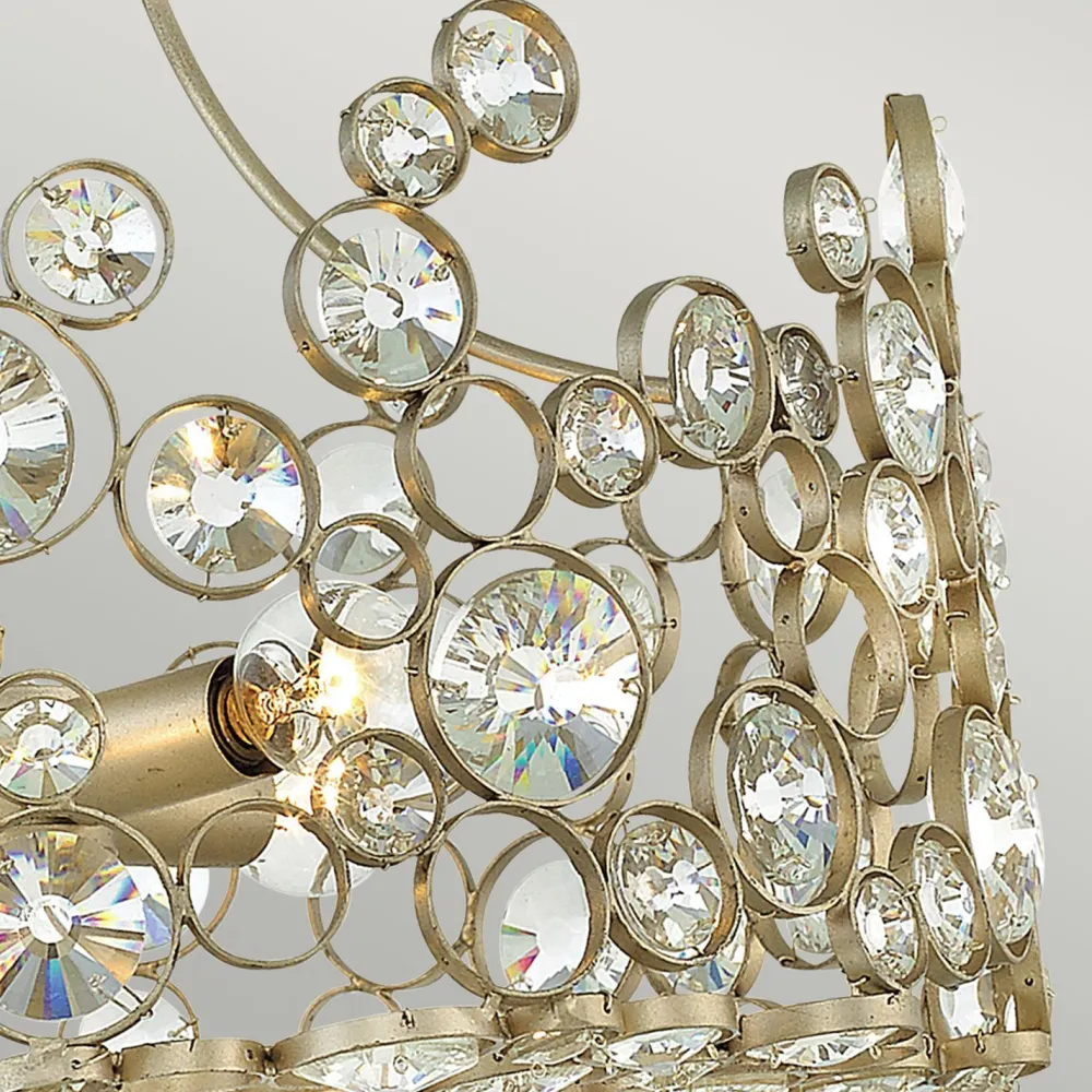 Elstead Deckenleuchte Kristall Metall in Blattsilber THYMI* Deckenleuchten|Flurlampen