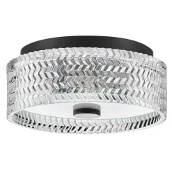 Outlet Elstead Deckenleuchte Kristall rund Ø 30,5 cm Schwarz E27 blendarm