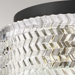 Outlet Elstead Deckenleuchte Kristall rund Ø 30,5 cm Schwarz E27 blendarm