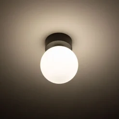 Discount Nowodvorski Deckenleuchte Kugel Ø 12 cm rund Schwarz Weiß G9 Glas