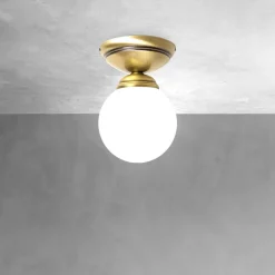 Clearance Giovanni Battista Deckenleuchte Kugel Ø 12 cm in Bronze hell glänzend Weiß