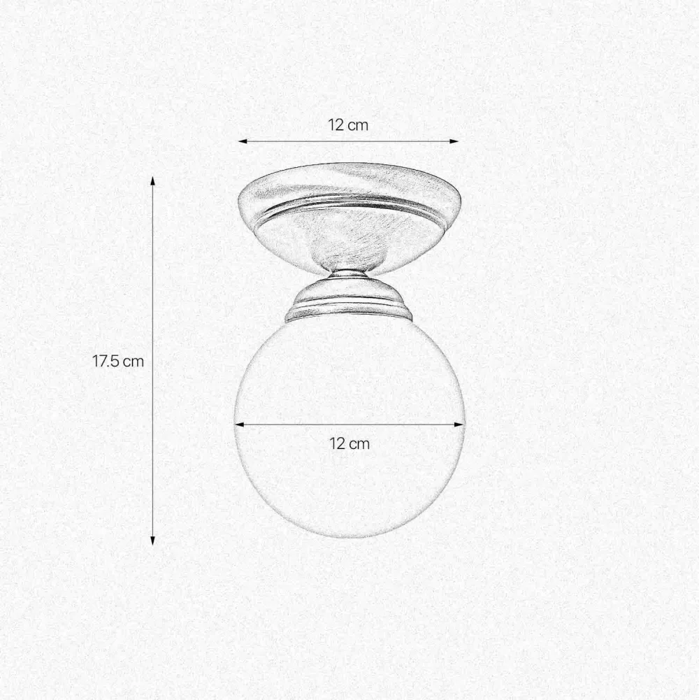 Clearance Giovanni Battista Deckenleuchte Kugel Ø 12 cm in Bronze hell glänzend Weiß