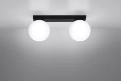 Clearance Sollux Deckenleuchte Kugel Schirme 2-flammig G9 Glas Metall