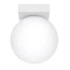 Clearance Sollux Deckenleuchte Kugelschirm Weiß Glas Metall Ø 12 cm G9