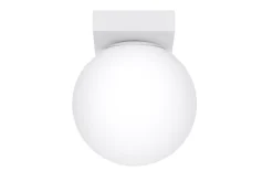 Clearance Sollux Deckenleuchte Kugelschirm Weiß Glas Metall Ø 12 cm G9