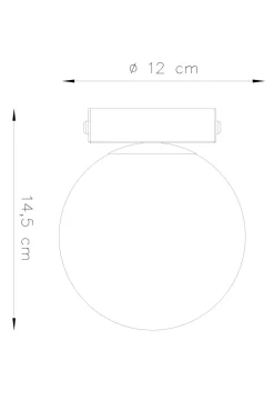 Clearance Sollux Deckenleuchte Kugelschirm Weiß Glas Metall Ø 12 cm G9