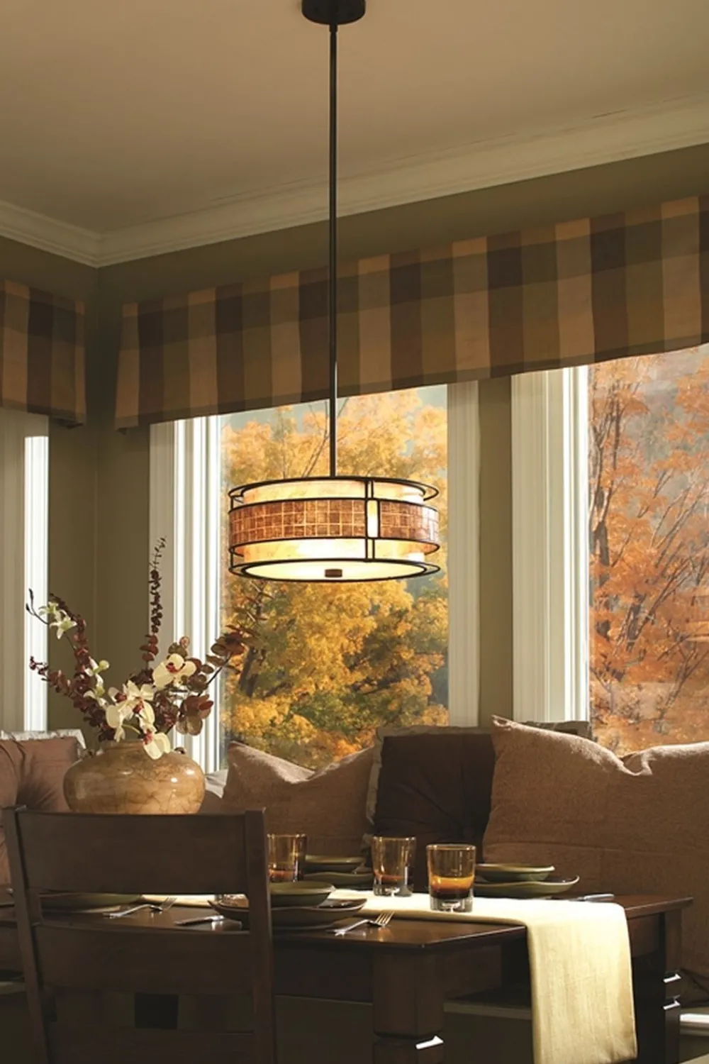 Elstead Deckenleuchte LARA Mica Glas 4-flmg bis 1,2m Ø56cm* Deckenleuchten|Bürolampen