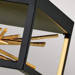 Best Elstead Deckenleuchte LED in Schwarz Gold indirekt Metall VALIA