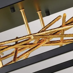 Best Elstead Deckenleuchte LED in Schwarz Gold indirekt Metall VALIA