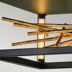 Best Elstead Deckenleuchte LED in Schwarz Gold indirekt Metall VALIA