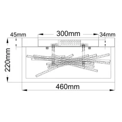 Best Elstead Deckenleuchte LED in Schwarz Gold indirekt Metall VALIA