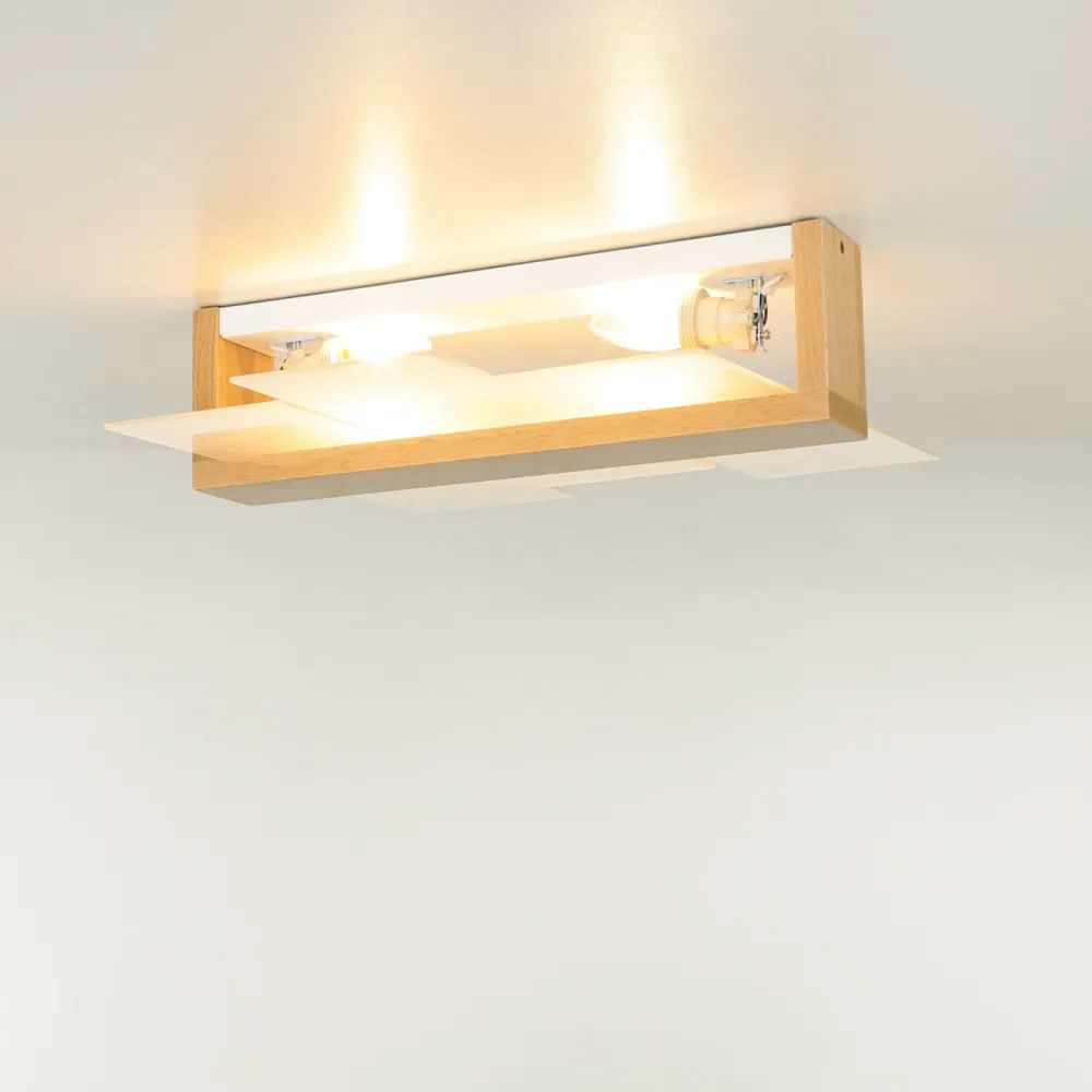 Easylight Deckenleuchte LEDA in Echtholz 2-flmg* Flurlampen|Bürolampen