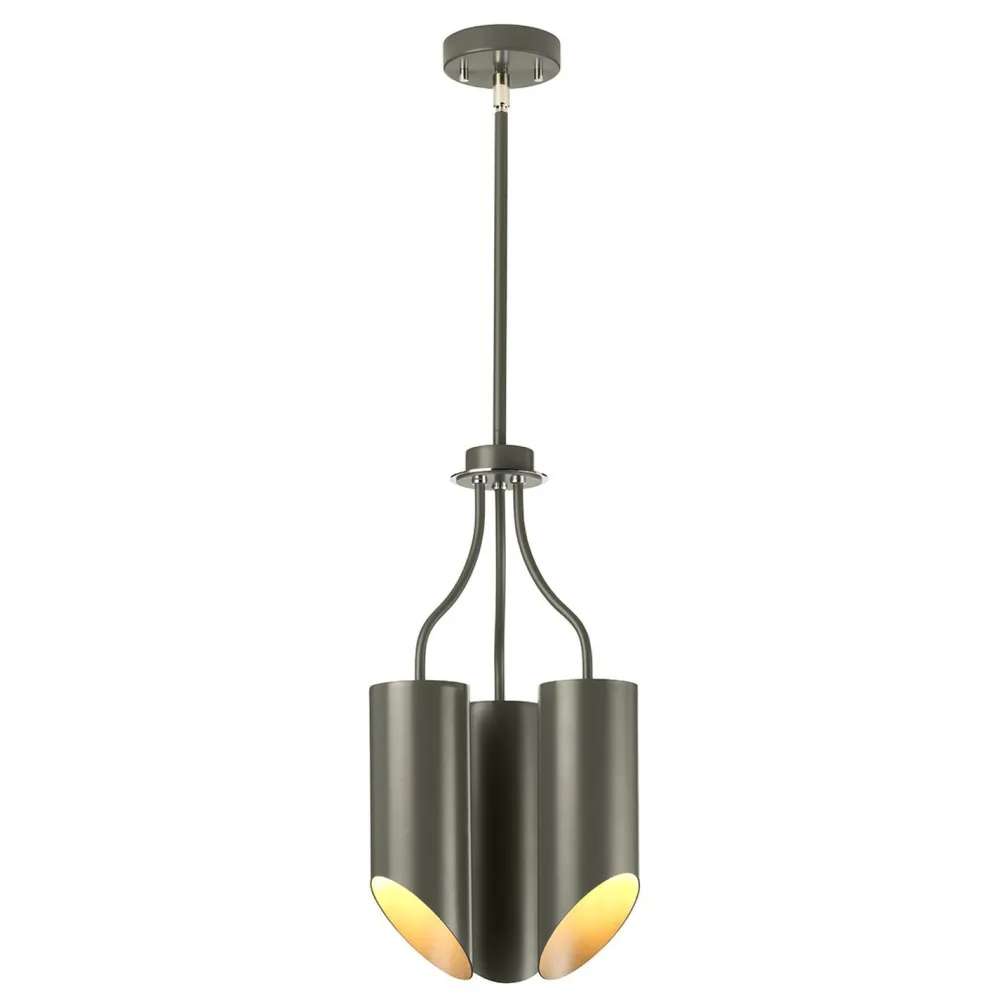 Elstead Deckenleuchte LEYRE Grau Dunkel Nickel Ø27cm Lampe