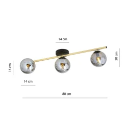 Emibig Deckenleuchte länglich 80 cm Glas Metall LUISELLA