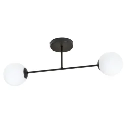 Emibig Deckenleuchte länglich 55 cm 2-flammig Glas Metall* Deckenleuchten|Flurlampen