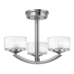 Discount Elstead Deckenleuchte LOU 3xE27 Nickel Lampe Wohnzimmer