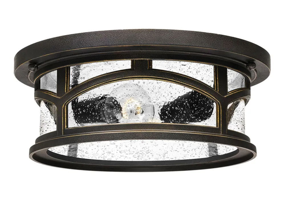 Elstead Deckenleuchte MATT in Bronze Antik Glas rund IP44* Vintage Lampen