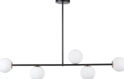 Sigma Deckenleuchte Mehrflammig Glas Metall Schwarz Weiß G9* Deckenleuchten|Kugellampen