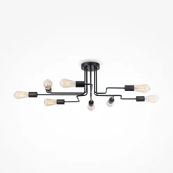 Sale Maytoni Deckenleuchte Metall E27 Schwarz Retro Design LENI