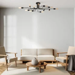 Maytoni Deckenleuchte Metall E27 Schwarz Retro LENI* Deckenleuchten|Flurlampen