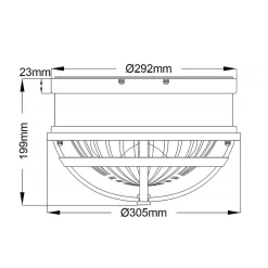 Elstead Deckenleuchte Metall Glas D: 30,5 cm rund 2x E27* Deckenleuchten|Badezimmer Lampe