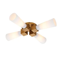 Elstead Deckenleuchte Metall Glas B: 66 cm in Gold Antik Weiß