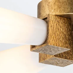 Elstead Deckenleuchte Metall Glas B: 66 cm in Gold Antik Weiß