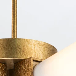 Elstead Deckenleuchte Metall Glas B: 66 cm in Gold Antik Weiß