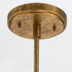 Elstead Deckenleuchte Metall Glas B: 66 cm in Gold Antik Weiß