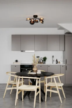 By Rydéns Deckenleuchte Metall Glas 70 cm breit 6x G9 Modern* Deckenleuchten|Flurlampen