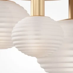 Clearance Maytoni Deckenleuchte Metall Glas B: 53,5 cm in Gold Weiß E14