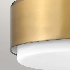 Elstead Deckenleuchte Metall Glas D: 30,5 cm rund 2x E27 Messing Weiß* Deckenleuchten|Flurlampen