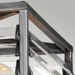 Discount Elstead Deckenleuchte Metall Glas 39,2 cm breit Gunmetal Grau