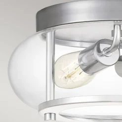 Elstead Deckenleuchte Metall Glas Ø 30,5 cm IP44 Chrom Bad* Flurlampen|Bürolampen