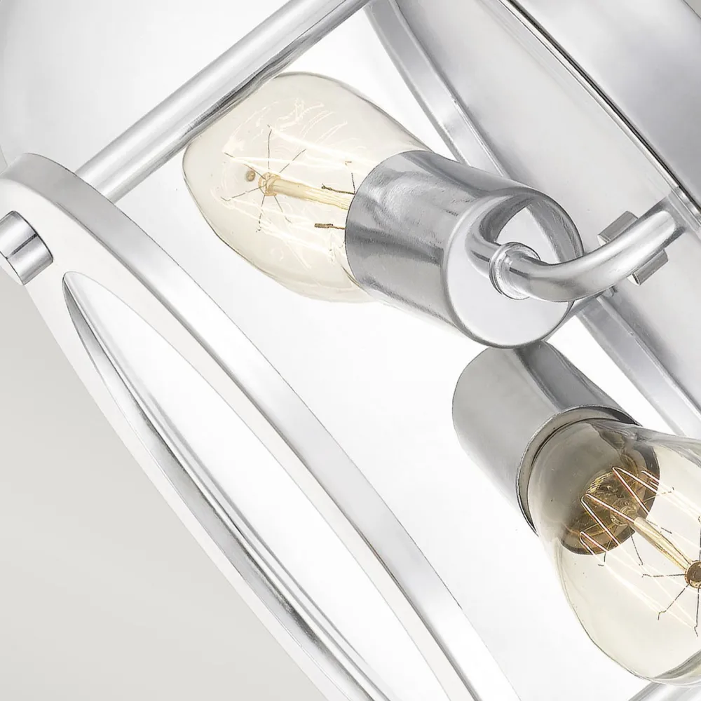 Elstead Deckenleuchte Metall Glas Ø 30,5 cm IP44 Chrom Bad* Flurlampen|Bürolampen