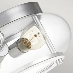 Elstead Deckenleuchte Metall Glas Ø 30,5 cm IP44 Chrom Bad* Flurlampen|Bürolampen