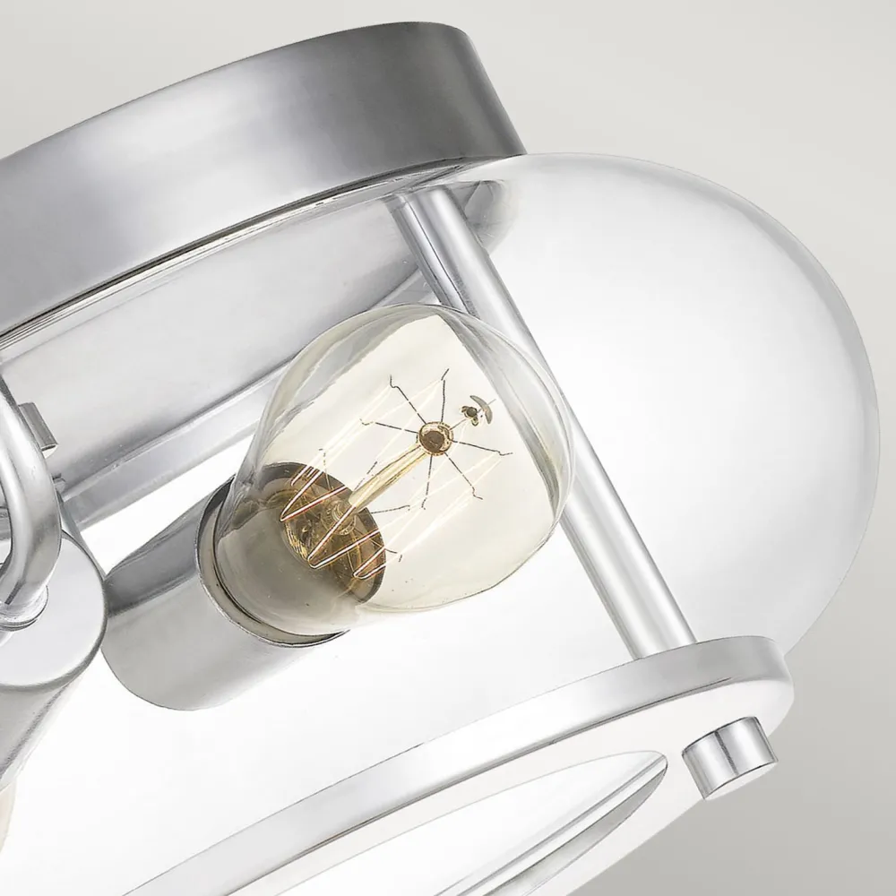 Elstead Deckenleuchte Metall Glas Ø 30,5 cm IP44 Chrom Bad* Flurlampen|Bürolampen