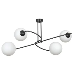 Emibig Deckenleuchte Metall Glas Schwarz Weiß Modern 4x E27