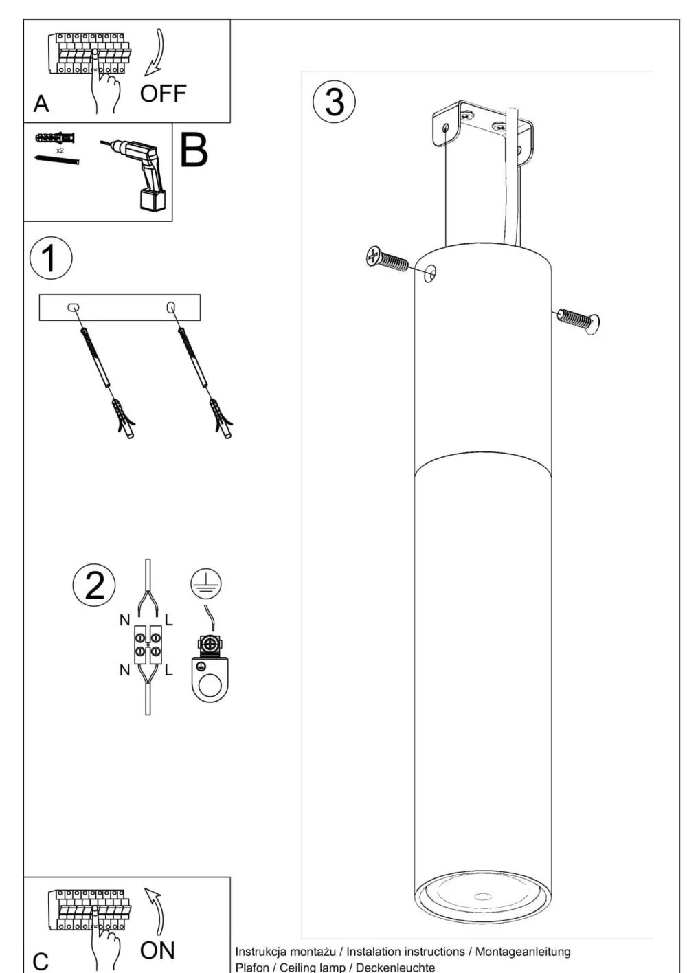 Hot Sollux Deckenleuchte Metall Holz H: 30 cm Skandinavisch GU10