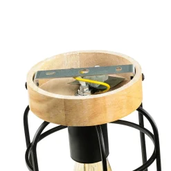 Easylight Deckenleuchte Metall Holz E27 Ø 15 cm klein* Wohnzimmerlampen|Holzlampen