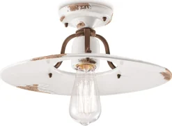 Sale Ferroluce Deckenleuchte Metall Keramik E27 D: 40 cm rund Industrial