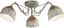 Sale Ferroluce Deckenleuchte Metall Keramik E14 3-flammig Landhausstil