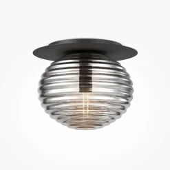 Maytoni Deckenleuchte Metall Rauchglas Ø 35 cm rund E27 Modern* Deckenleuchten|Badezimmer Lampe