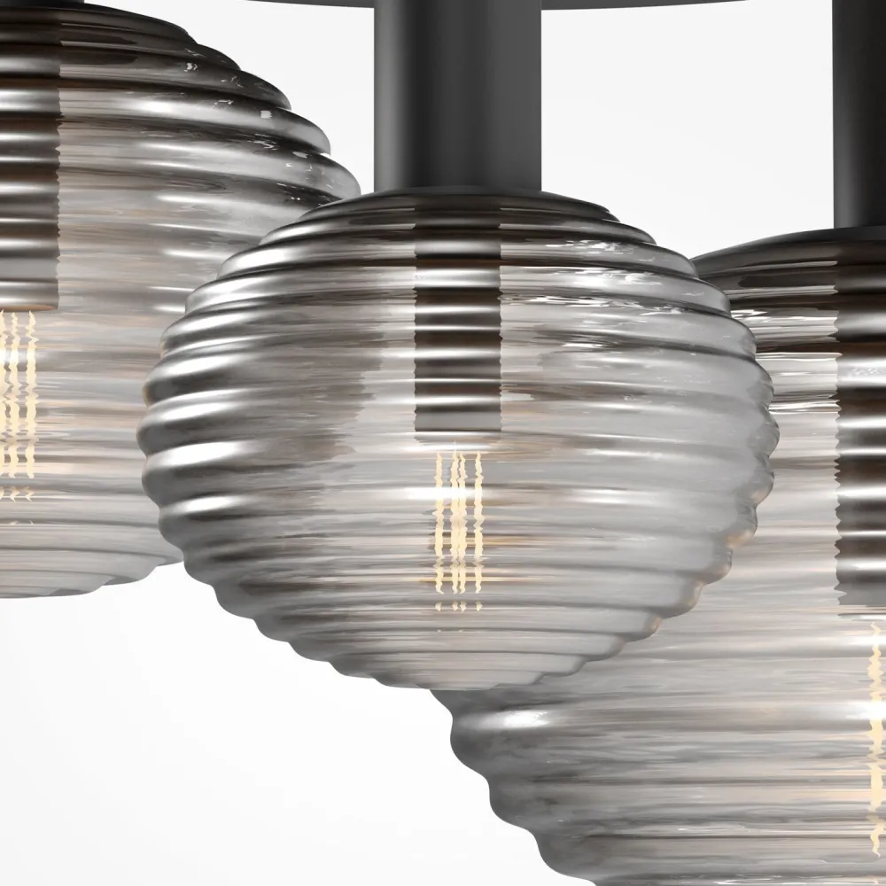 Maytoni Deckenleuchte Metall Rauchglas B: 53,5 cm E14 3-flammig* Deckenleuchten|Badezimmer Lampe