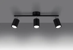 Sollux Deckenleuchte Metall schwenkbar 3-flammig Schwarz