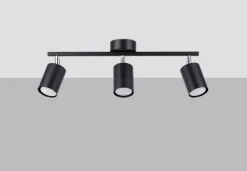 Sollux Deckenleuchte Metall schwenkbar 3-flammig Schwarz