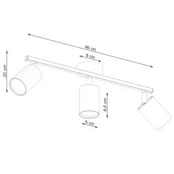 Sollux Deckenleuchte Metall schwenkbar 3-flammig Schwarz